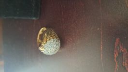 bague dorée avec strass - taille 9