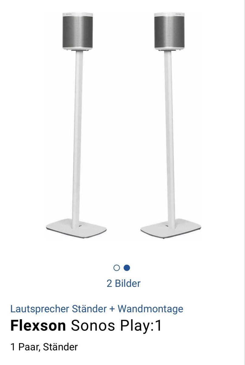 Supporti a parete: 2 Flexson Lautsprecherständer Sonos Play:1 Weiss – Usato da Walzenhausen venduto da poupette72 1
