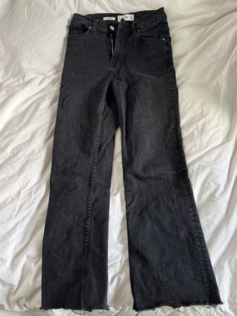 MNG Sienna Black Raw Hem Jeans - Size 36!