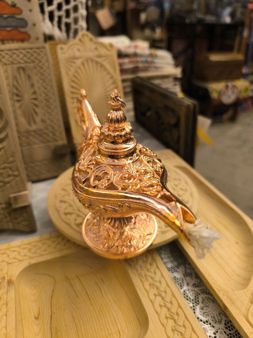 Tutte le decorazioni: Aladin Lampe, neu, Deko-Objekt, Goldfarben, – Nuovo (secondo la descrizione) da Zürich venduto da gobel 4