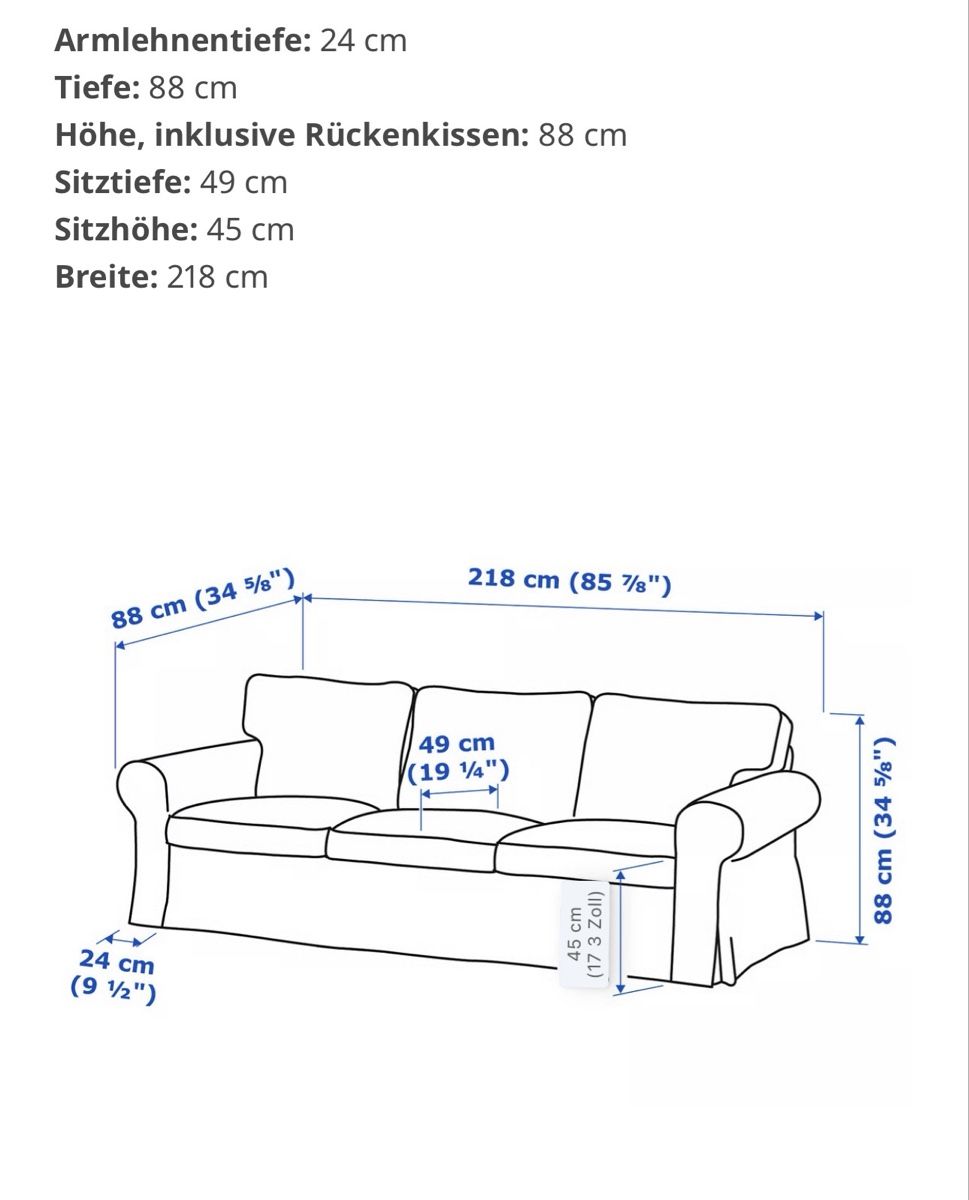 Ikea Divani: Ikea 3er Sofa Grau – Usato da St. Gallen venduto da Katha95 1