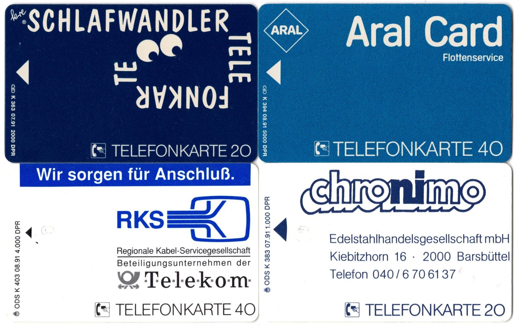 Schede telefoniche: 4 Telefonkarten Dummies aus Deutschland – Usato da Eglisau venduto da Chperfins 1