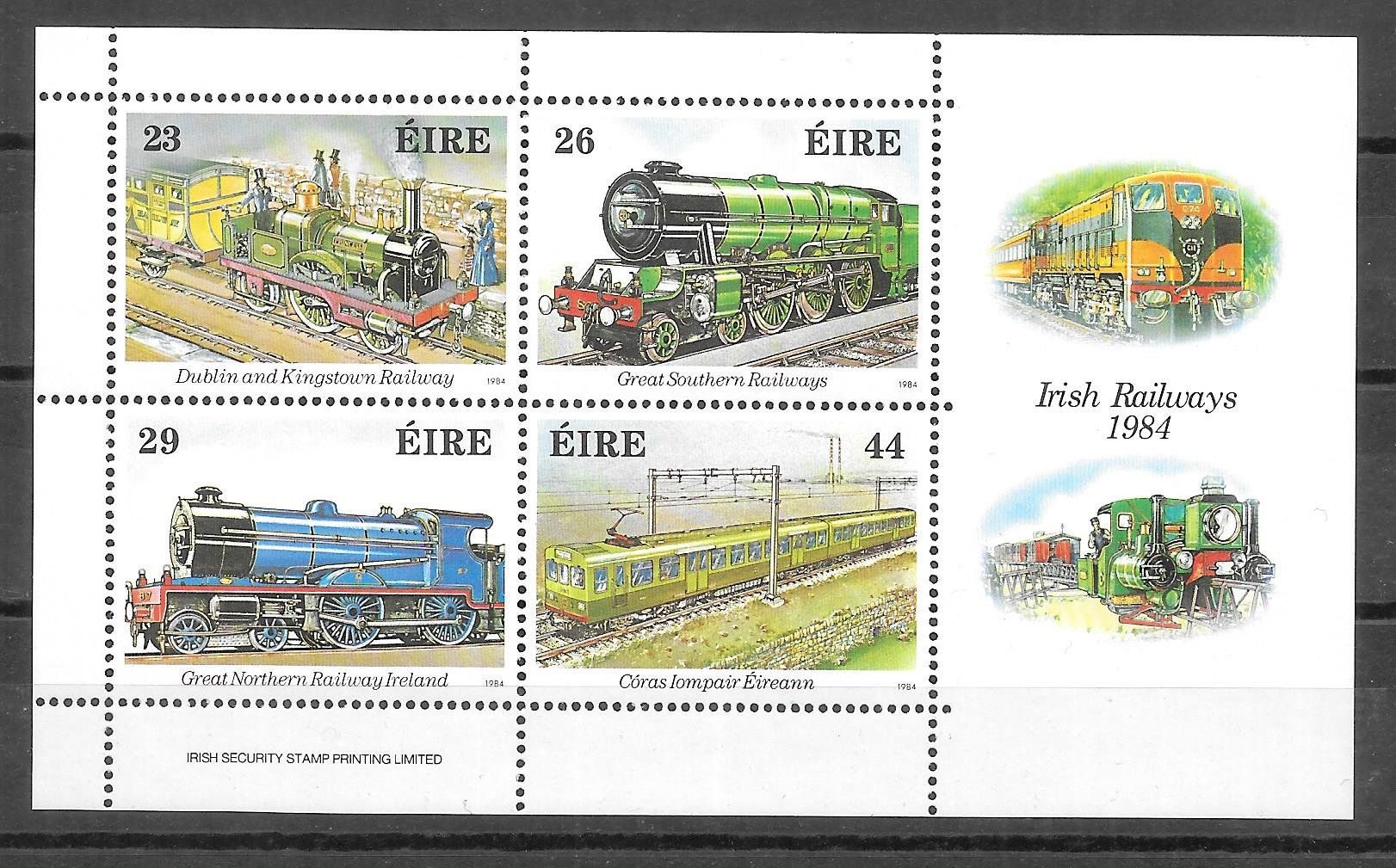 Tutti i francobolli: Irland Block 5 Eisenbahn ** 30.1.1984 – Nuovo (secondo la descrizione) da Olten venduto da clotaldi