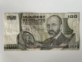 Österreichische 100 Schilling Banknote, Jahrgang 1984