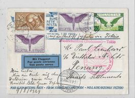 Bundesfeierkarte 1929 Ganzsache Zeppelinflug nach Penang