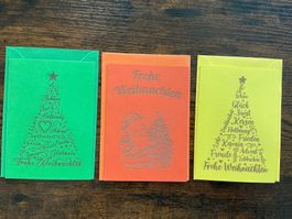 Weihnachtskarten Set 3-teilig mit Couvert