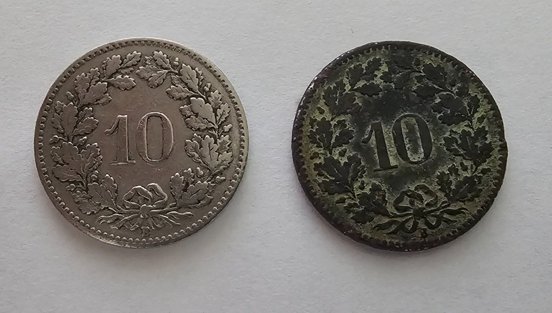 Alle Münzen: 2 Pièces 10 CTS 1914 – Gebraucht aus Cortaillod von Titus130 1