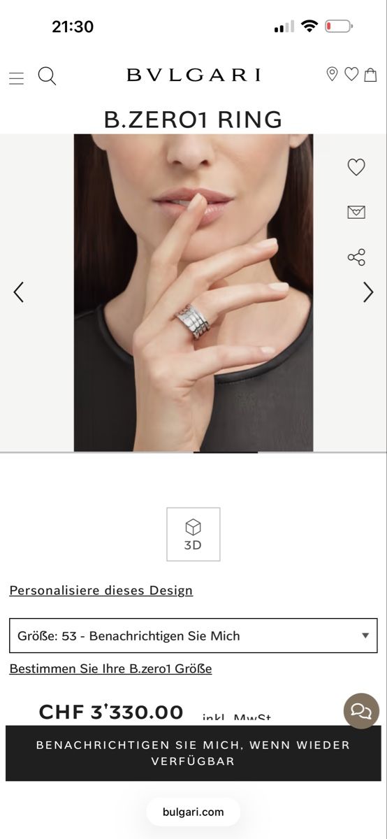 Bulgari Ringe: Bvlgari B.Zero1 Ring 4 Bands Weissgold 53 Neu – Neu (gemäss Beschreibung) aus Weisslingen von MichelleH 4
