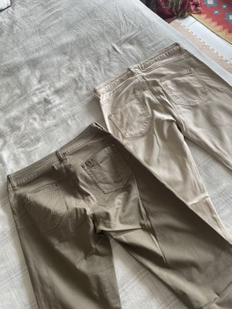 Lot 2 jeans 34 beige, brun 