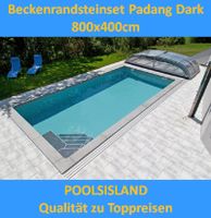 Beckenrandsteinset Granit PadangDark 800x400cm Poolumrandung