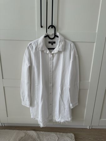 Missguided Oversize Jeanskleid weiss, Grösse 36