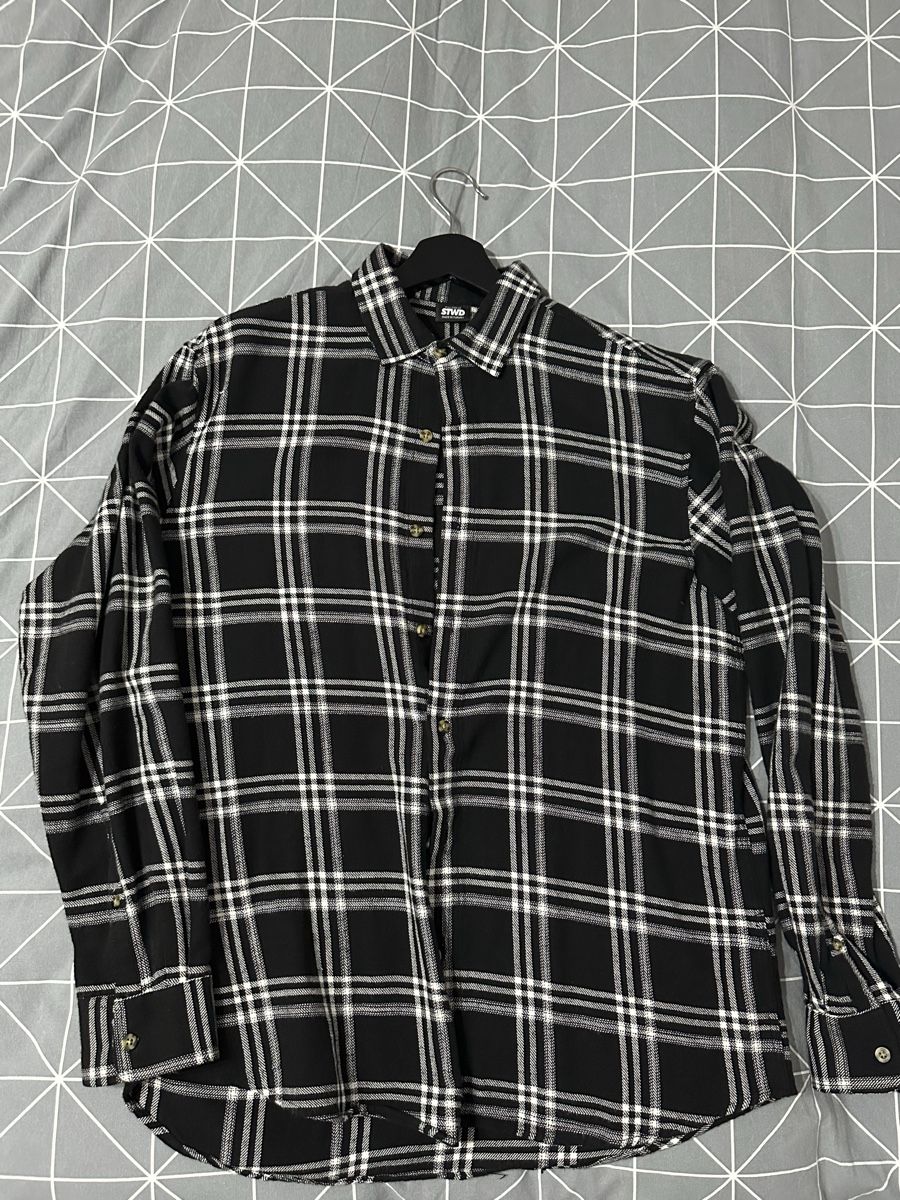 Pull&Bear Camicie: Pull&Bear Black Plaid Shirt size S – Nuovo (secondo la descrizione) da Clarens venduto da Riviera_Friperie 1