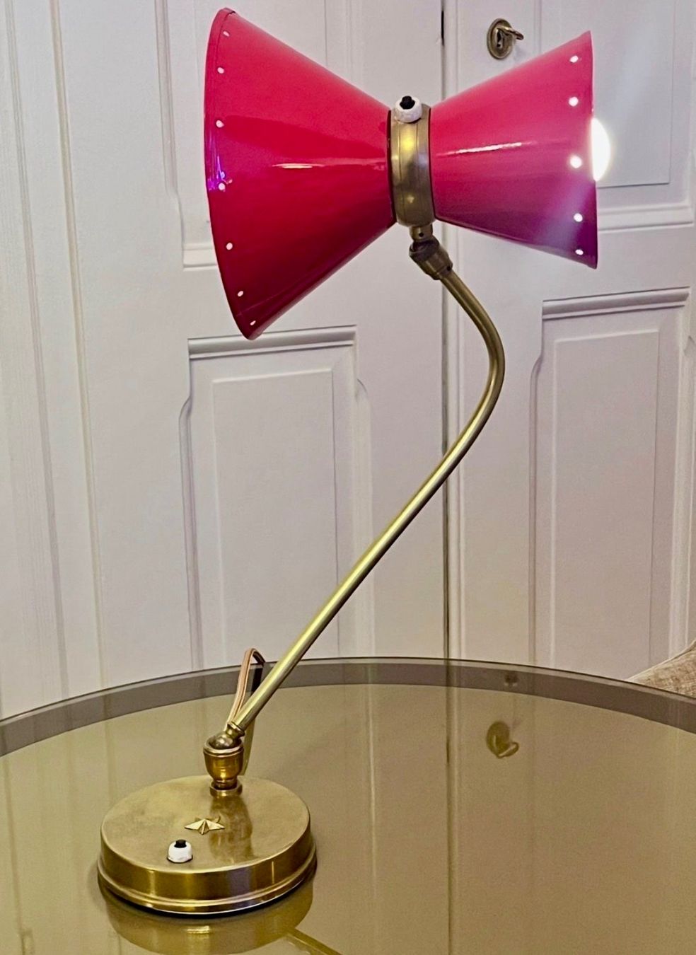 Lampade: Lampe de table Diabolo René Mathieu pour Lunel, 1950s – Usato da Lausanne venduto da Vibewave