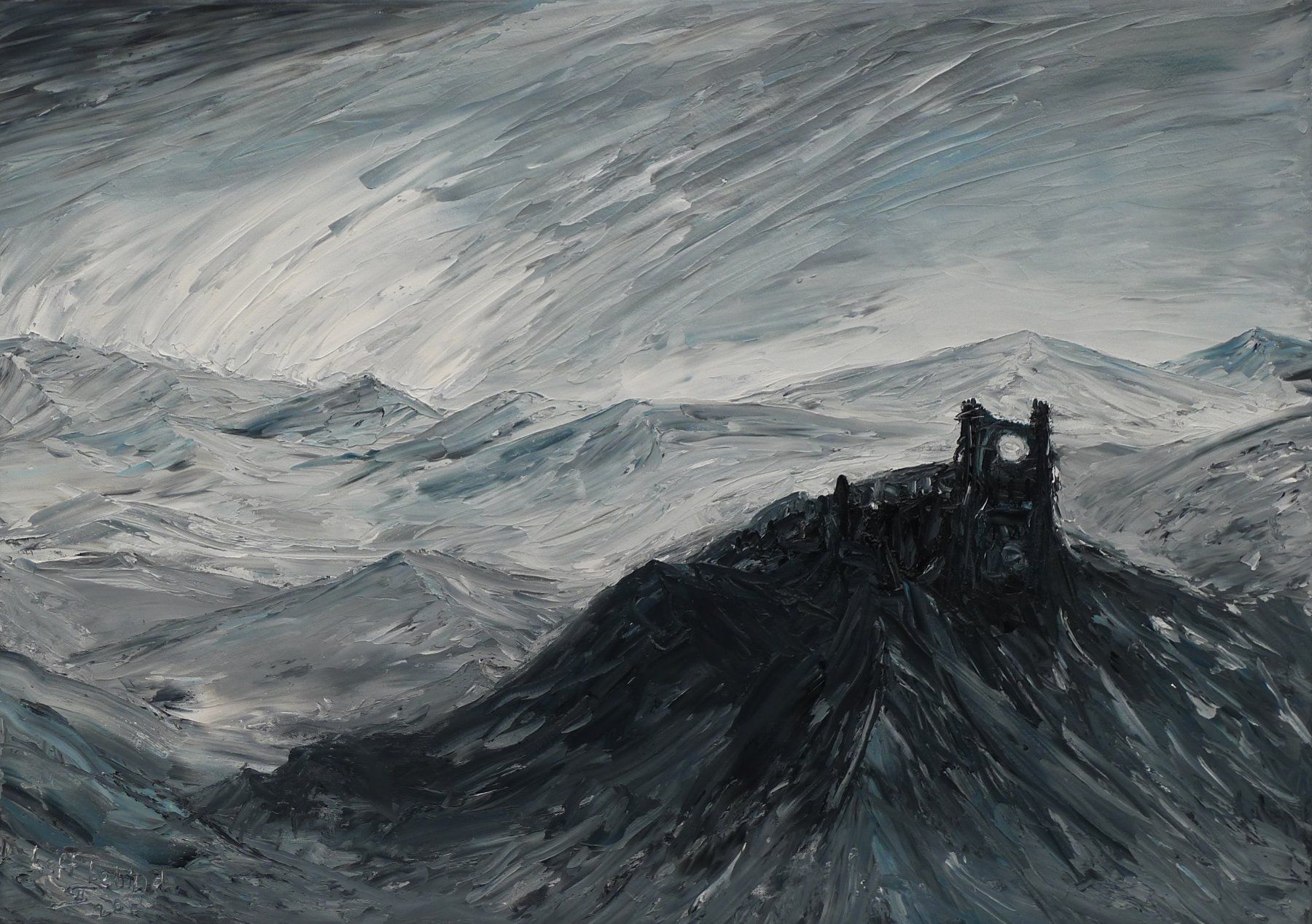Gemälde: Ewich Sonntag - Left behind (2013) Orginal, Oel auf Leinwand – Gebraucht aus Seon von galerie5dHafenknelle