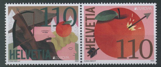Alle Briefmarken: 2022, Sondermarken Europa ** – Gebraucht aus Willisau von Vollstempel