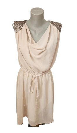 Cocktail Kleid Gr. 38 "Puder" Wasserfall Bändeli