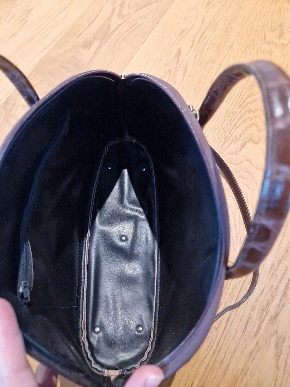 Borse da donna: Elegante Kroko-Handtasche, braun – Usato da St. Gallenkappel venduto da Kevinofski 2