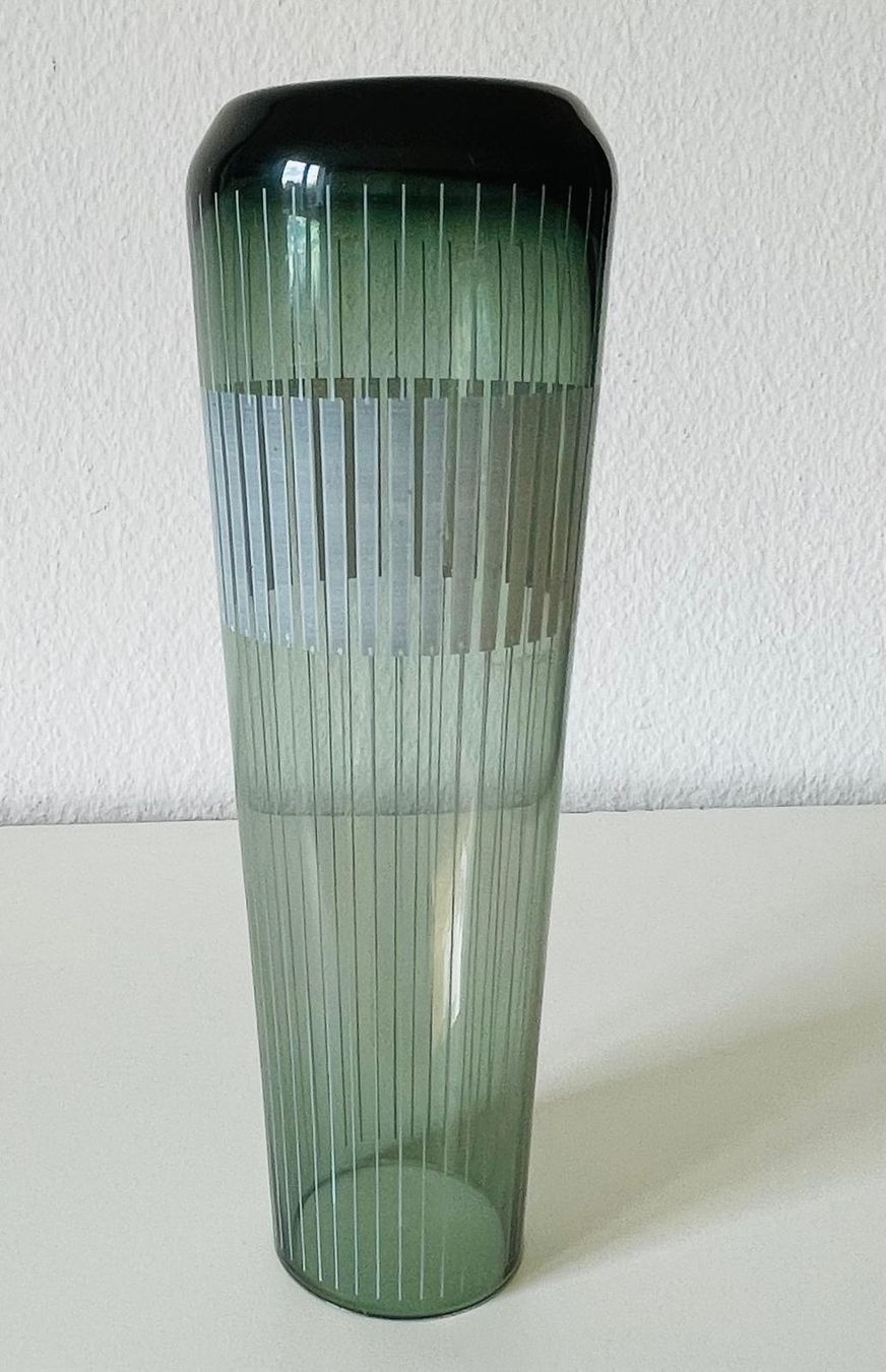 Vasi & Recipienti: Glasvase anthrazit schlicht modern mcm Herbert Kny – Usato da Basel venduto da Jcva 1