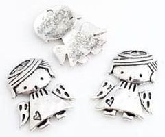 10 Anhänger Engel Metall 14x12mm, klein
