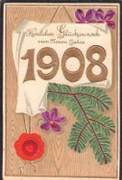 ^Prägekarte Neujahrskarte 1908 Wolfhalden - Zürich