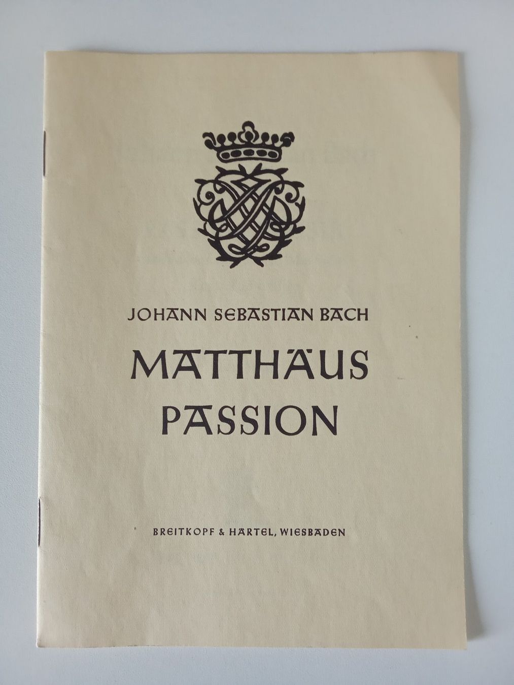 Libri: Bach, Matthäus-Passion - Textheft (Breitkopf & Härtel) – Usato da Bilten venduto da Bora3
