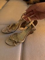 Campanile Sandalen Leder Grösse 37 Gold Vintage