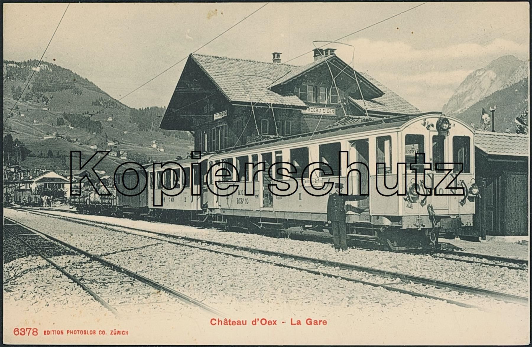 Ansichtskarten: VD Château d'Oex - Bahnhof - Bahn MOB – Gebraucht aus Schindellegi von leecollect