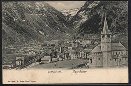 Goeschenen, Ortsansicht mit Gotthardbahn