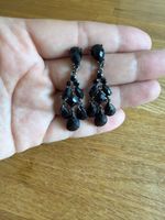 Ohrringe lang schwarz Stecker