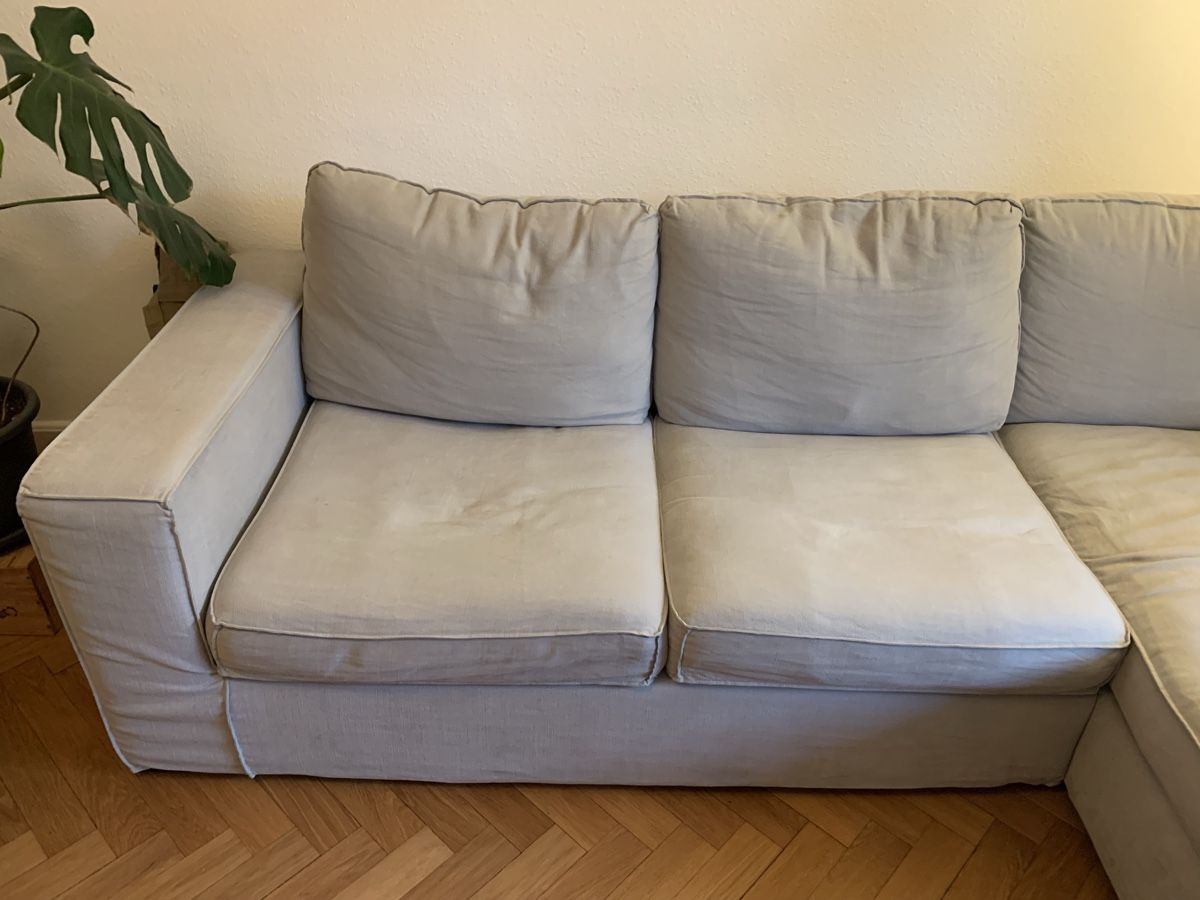 Micasa Divani: Ecksofa hellgrau Stoff mit Recamiere guter Zustand – Usato da Basel venduto da man_jk8l 2