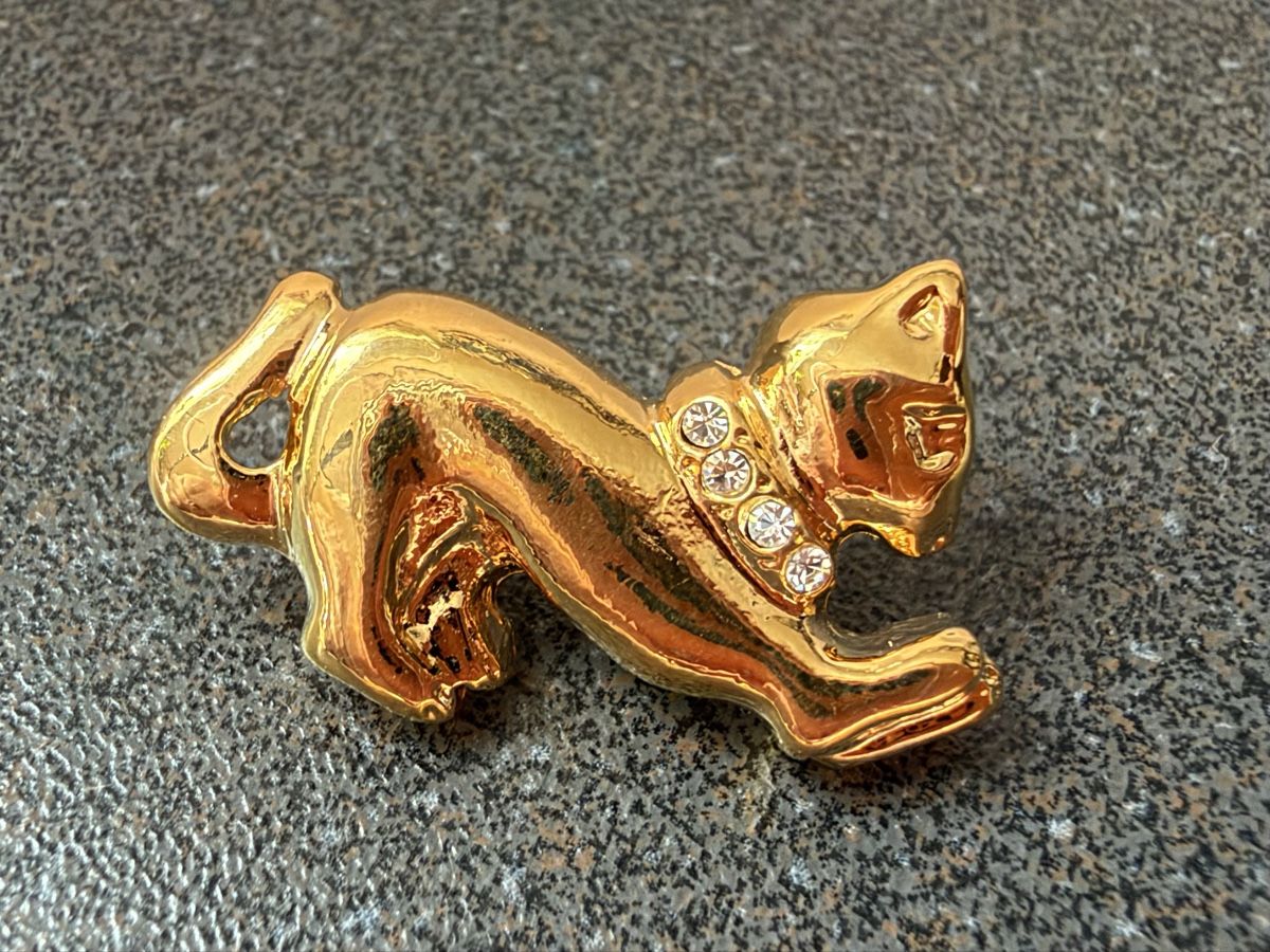 Spille & Fermagli: Pin/brosche Katzen mit Glitzer Vintage – Usato da Lamone venduto da LaCantinaMagica