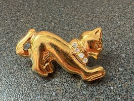 Pin/brosche Katzen mit Glitzer Vintage