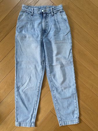 Mom Jeans, taille haute, bleu clair, 34, H&M