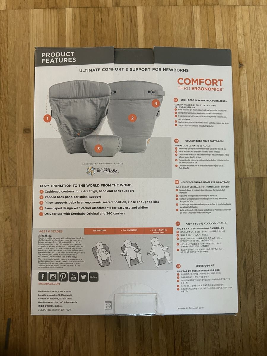 Ergo Baby Marsupi portabebè: Ergobaby Easy Snug Infant Insert – Nuovo (secondo la descrizione) da Nussbaumen AG venduto da coo_z6ls 1