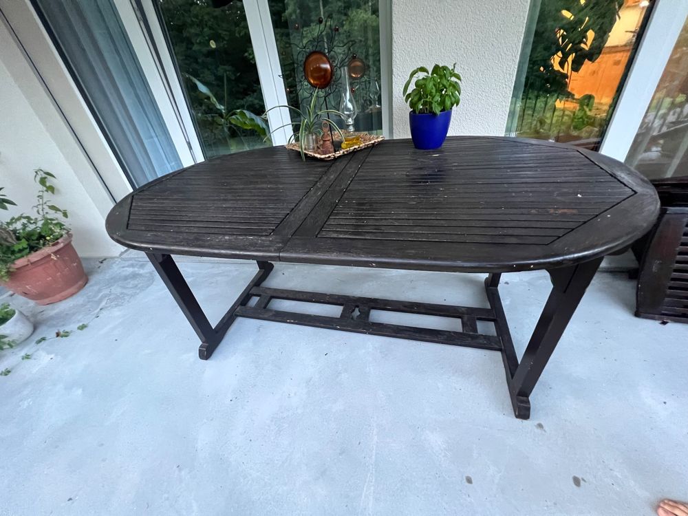 Ovaler Gartentisch Holztisch Balkontisch ausziehbar Kaufen auf Ricardo