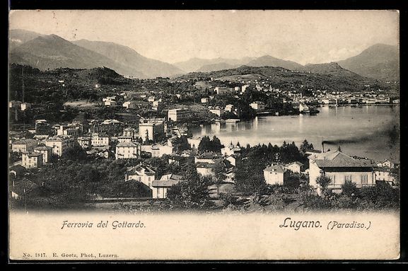Ansichtskarten: Lugano, Paradiso, Ferrovia del Gottardo – Gebraucht aus Berlin von bartko-reher
