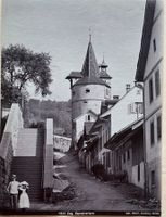 Vintage Wehrli um 1900, Zug, Kapuzinerturm, 16 x 22 cm