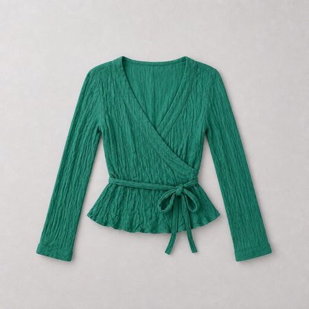 edle Wickel Bluse von MONKI Gr. S Grün Business Chic