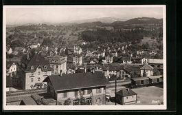AK Uzwil, Bahnhof mit Teilansicht, 1938