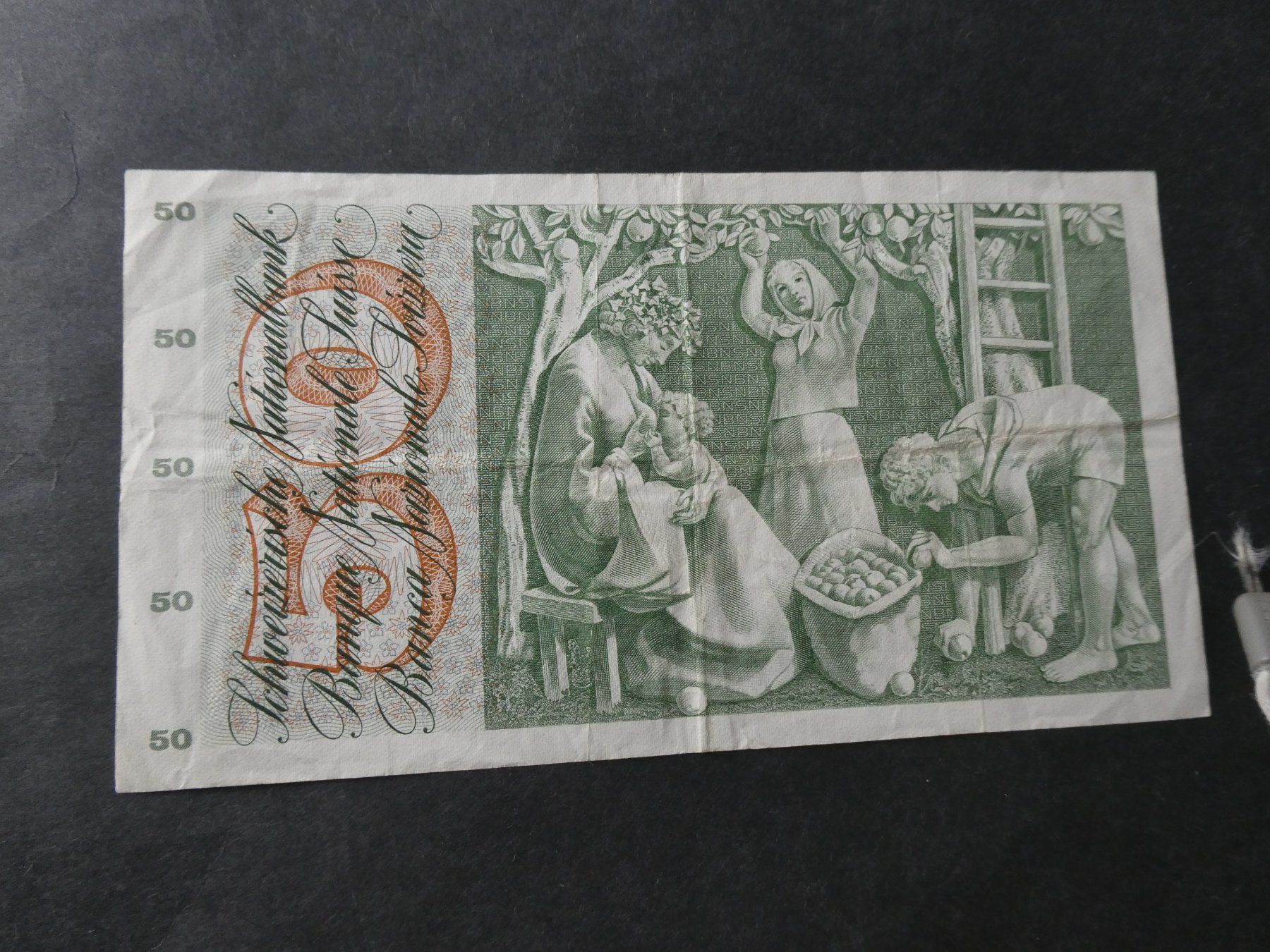 Banconote: Schweiz 1969,  50 Franken – Usato da Hinterforst venduto da Rohusri 1