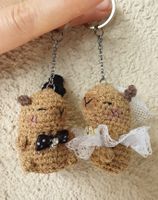 Set 2 Amigurumi Schlüsselanhänger  Capybara  Brautpaar