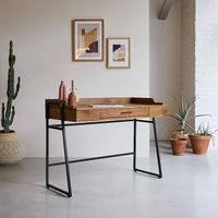 Tikamoon Schreibtisch aus massivem Mangoholz und Metall