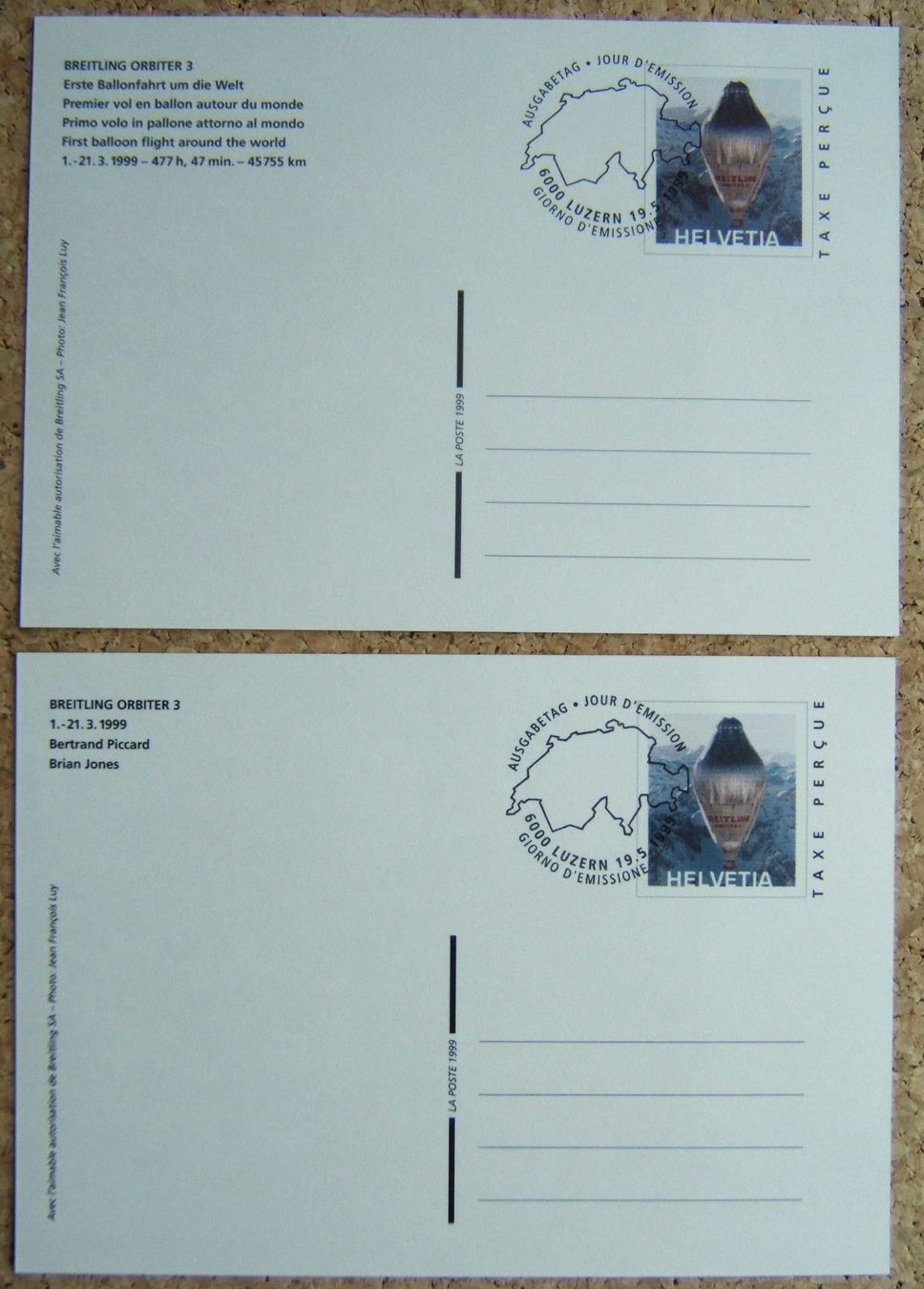Alle Briefmarken: 2 BILDPOSTKARTEN BREITLING ORBITER 3 – Gebraucht aus Brunnen von Nonne04 2
