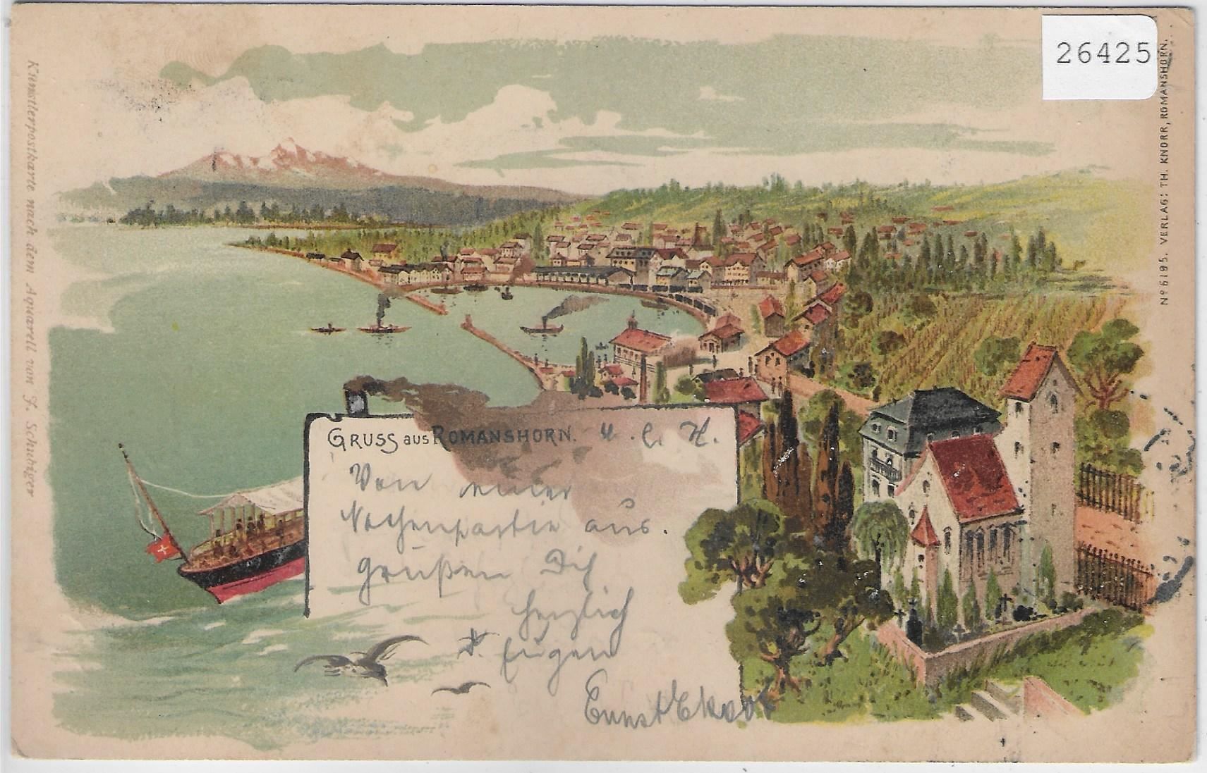 Cartoline postali: Gruss aus Romanshorn - Litho 1903 – Usato da Ettingen venduto da Kartenplanet
