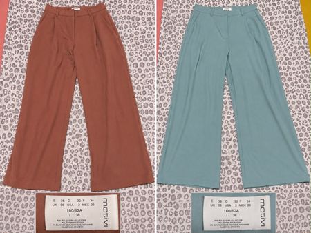 2 Damen Stoffhosen Gr. 38– Braun & Hellblau – Set