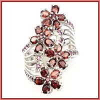 ♛ Granat 925 Silberring