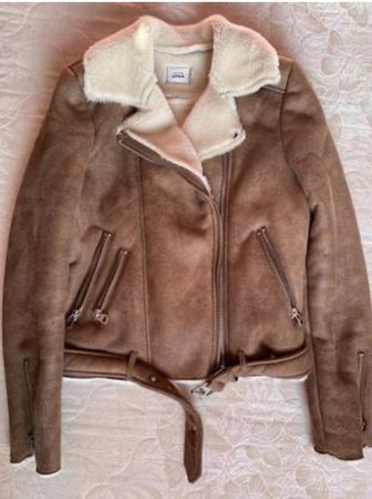 Pimkie Kunstlederjacke Teddyfell Winterjacke Gr. S