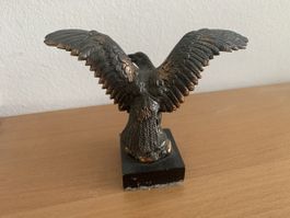 Alter Adler Figur Bronze Statue 14cm Flügelspannweite