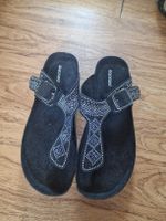 Schwarze Graceland Sandalen mit Strass, Grösse 38