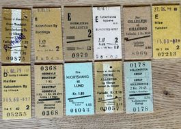 11 Billette Dänemark, Tickets, Bahn, Eisenbahn ab 1952